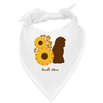 Sonnenblumenmutter - Pudel - Bandana - Weiß - Vorne