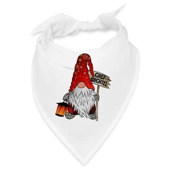Chef Wichtel Weihnachts Gnom - Bandana - Weiß - Vorne