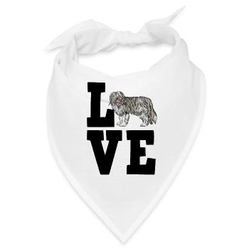 Bearded Collie - Bandana - Weiß - Vorne