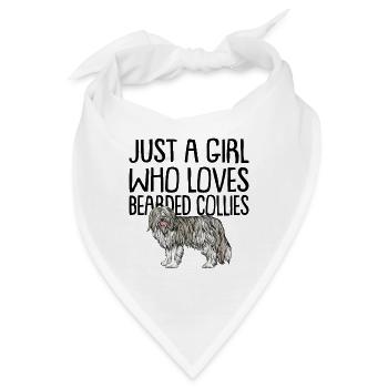 Bearded Collie - Bandana - Weiß - Vorne
