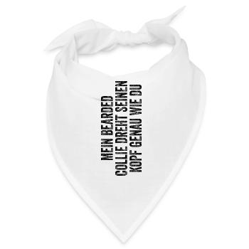 Bearded Collie - Bandana - Weiß - Vorne