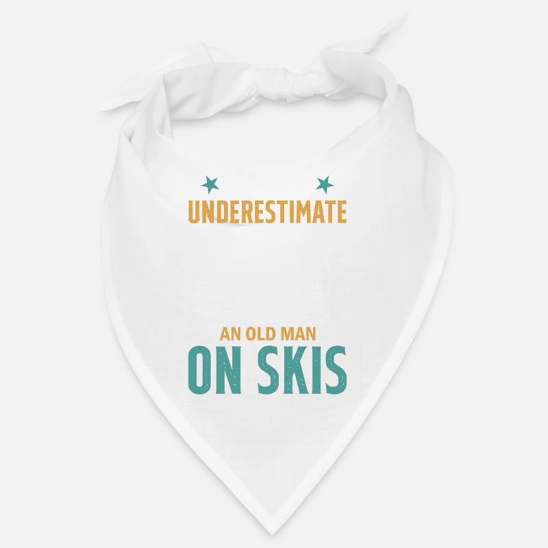 Ski Winter Skiing - Never Underestimate An Old Man - Bandana - Weiß