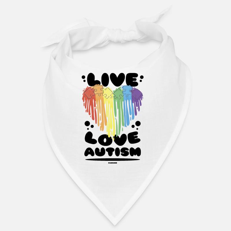 Autismus Liebe Herz Regenbogen Bandana