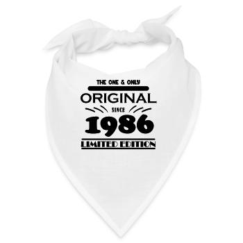 1986 - Baujahr 1986 - Jahrgang 1986 - Bandana - Weiß - Vorne