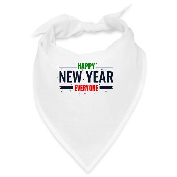 Frohes Neues Jahr, Frohes Neues Jahr, Neues Jahr, Neues Jahr - Bandana - Weiß - Vorne