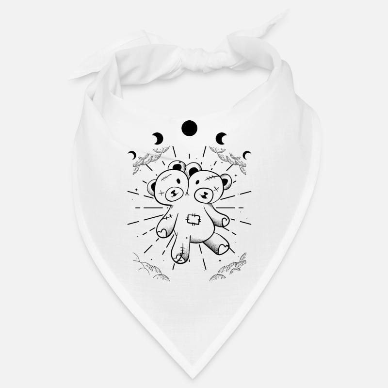 Kawaii Bear Gothic Moon Phases Two-headed Bear Bandana
