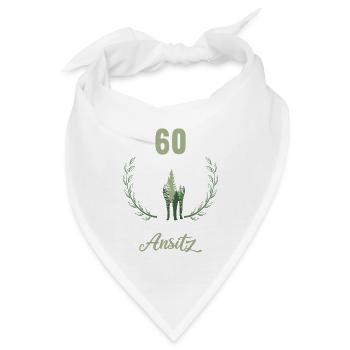 60 Jahre helfen auf Hochsitz 60 Geburtstag Jäger - Bandana - Weiß - Vorne