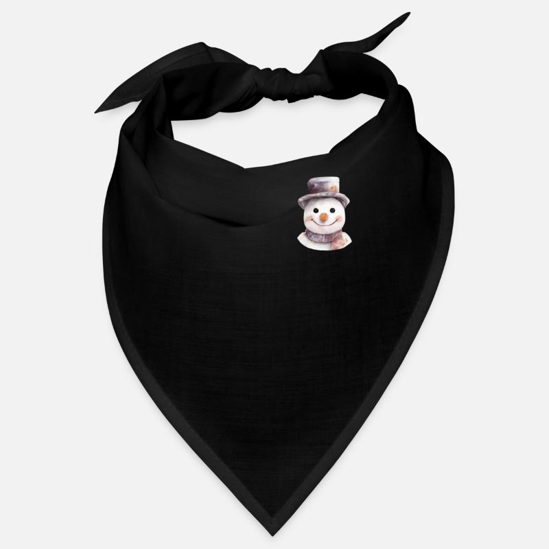 Retro Winter Schneemann Gesicht Brusttasche Bandana