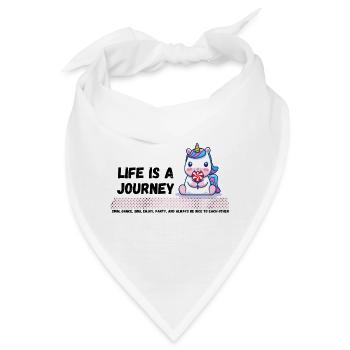 Das Leben Ist Eine Reise - Bandana - Weiß - Vorne