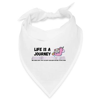 Das Leben Ist Eine Reise - Bandana - Weiß - Vorne