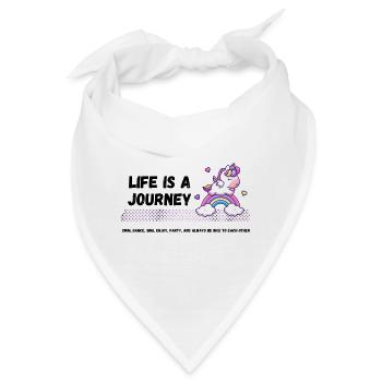 Das Leben Ist Eine Reise - Bandana - Weiß - Vorne
