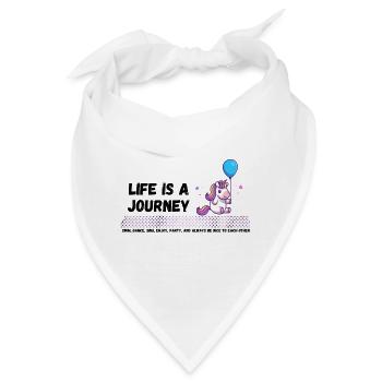 Das Leben Ist Eine Reise - Bandana - Weiß - Vorne