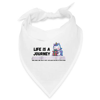 Das Leben Ist Eine Reise - Bandana - Weiß - Vorne