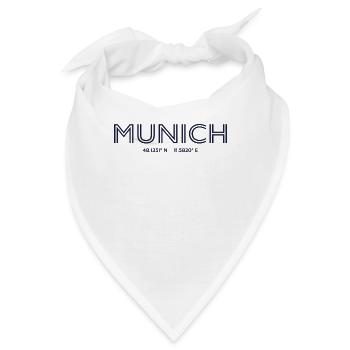 Germany Stadt Koordinaten - Munich - Bandana - Weiß - Vorne