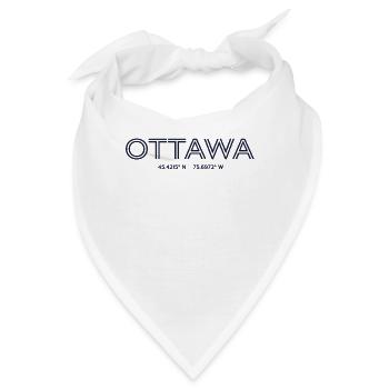 Canada Stadt Koordinaten - Ottawa - Bandana - Weiß - Vorne