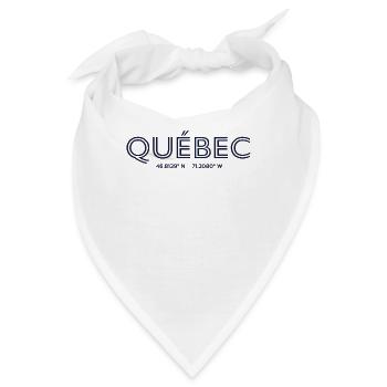 Canada Stadt Koordinaten - Québec - Bandana - Weiß - Vorne