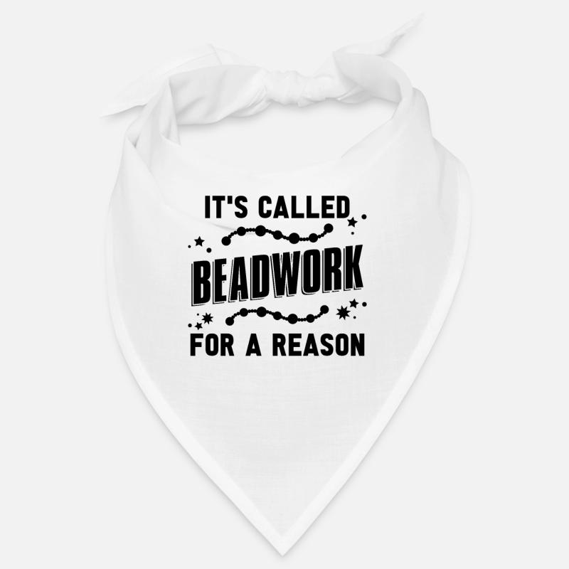 It's Called Beadwork Beading Beaded Jewelry Beader - Bandana - Weiß