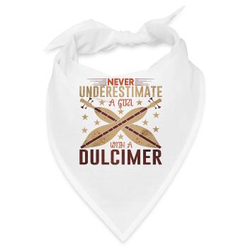 Dulcimer Girl Instrument Musik - Bandana - Weiß - Vorne