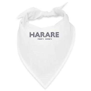 Zimbabwe Stadt Koordinaten - Harare - Bandana - Weiß - Vorne