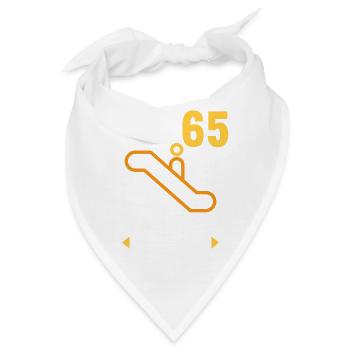 Ich bin 65 Ab jetzt gehts abwärts 65 Geburtstag - Bandana - Weiß - Vorne
