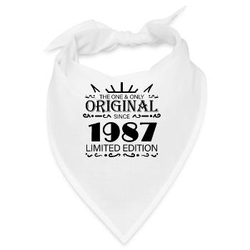 1987 - Baujahr 1987 - Jahrgang 1987 - Bandana - Weiß - Vorne