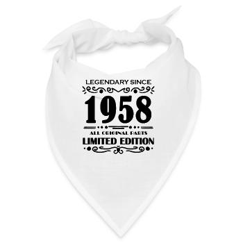 1958 - Jahrgang 1958 - Baujahr 1958 - Bandana - Weiß - Vorne
