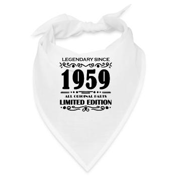 1959 - Jahrgang 1959 - Baujahr 1959 - Bandana - Weiß - Vorne