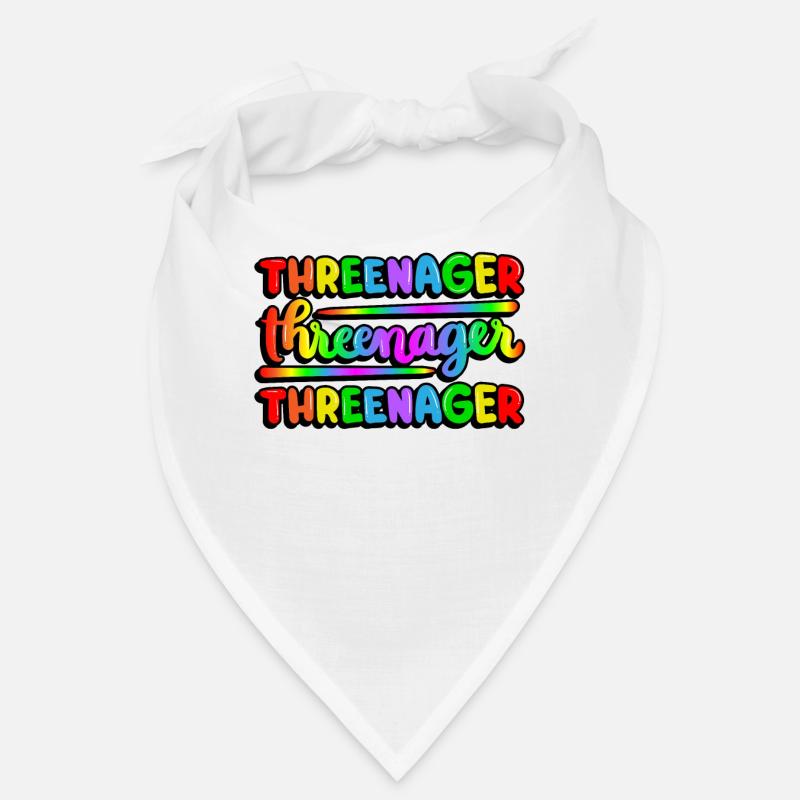 Threenager Kid 3rd Birthday Rainbow Spectrum Bandana