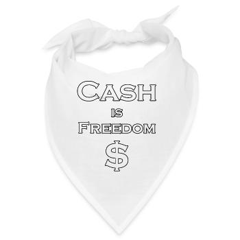 Cash is FREEDOM $ - weiß mit schwarzem Rand - Bandana - Weiß - Vorne