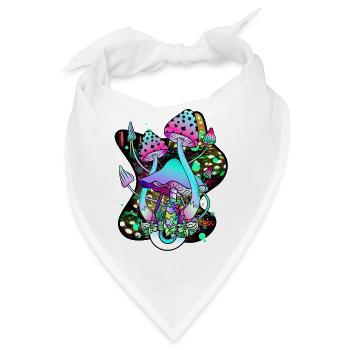 Magic Mushrooms Pilz Augen Kunst - Bandana - Weiß - Vorne