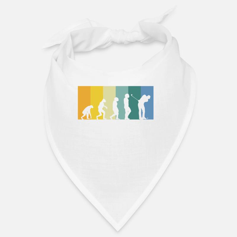 Evolution Golfer - golfing retro vintage colors Bandana