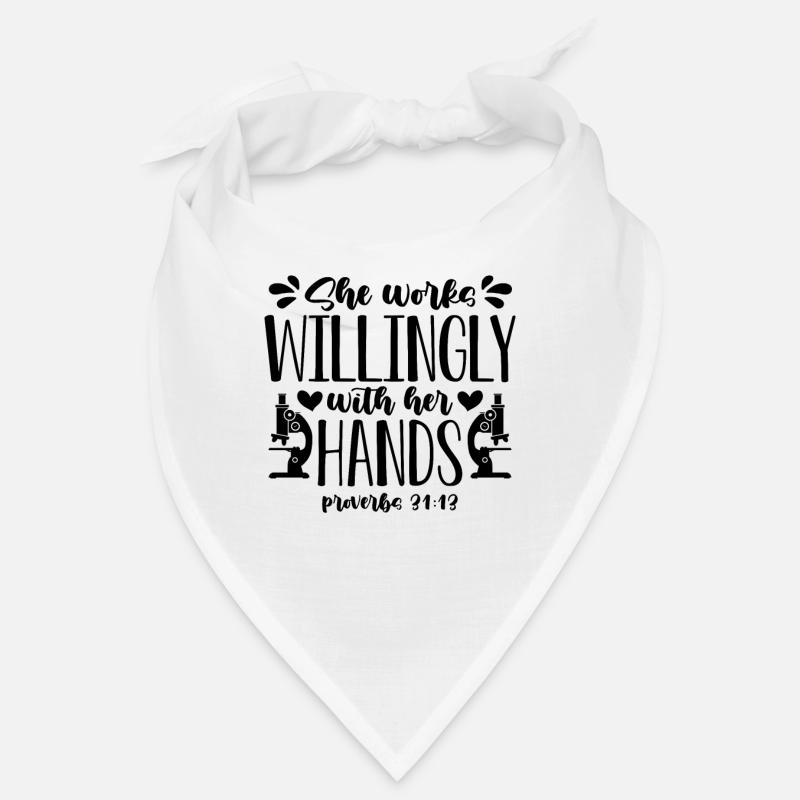 She Works Willingly Science Laboratory Technician Bandana