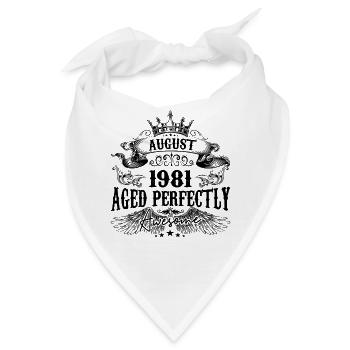 1981 | August Aged Perfectly 1981 Geburtstagsgeschenk - Bandana - Weiß - Vorne