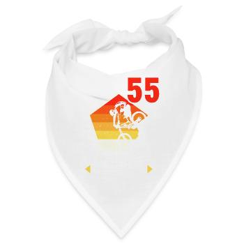 Ich bin 55 Ab jetzt gehts abwärts 55 Geburtstag - Bandana - Weiß - Vorne