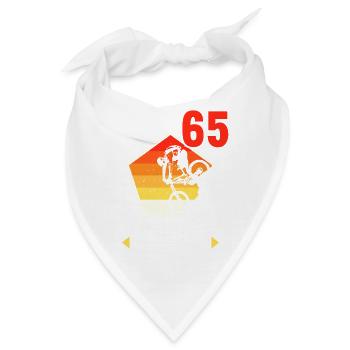 Ich bin 65 Ab jetzt gehts abwärts 65 Geburtstag - Bandana - Weiß - Vorne
