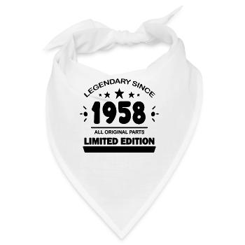 1958 - Jahrgang 1958 - Baujahr 1958 - Bandana - Weiß - Vorne