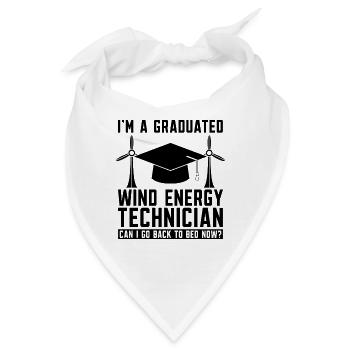 I'm A Graduated Wind Renewable Turbine Technician - Bandana - Weiß - Vorne