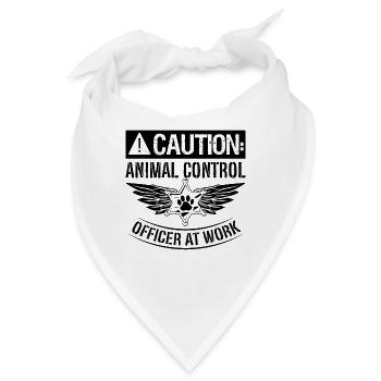 Caution Animal Control Enforcement Animal Officer - Bandana - Weiß - Vorne