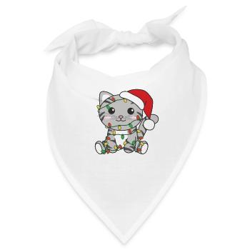 Katze Weihnachten Winter Tiere Katzen - Bandana - Weiß - Vorne