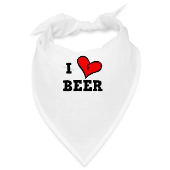 Ich liebe Bier - Bandana - Weiß - Vorne