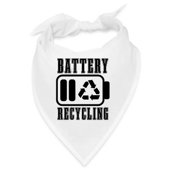 Battery Recycling Eco Friendly Go Green Recycler - Bandana - Weiß - Vorne