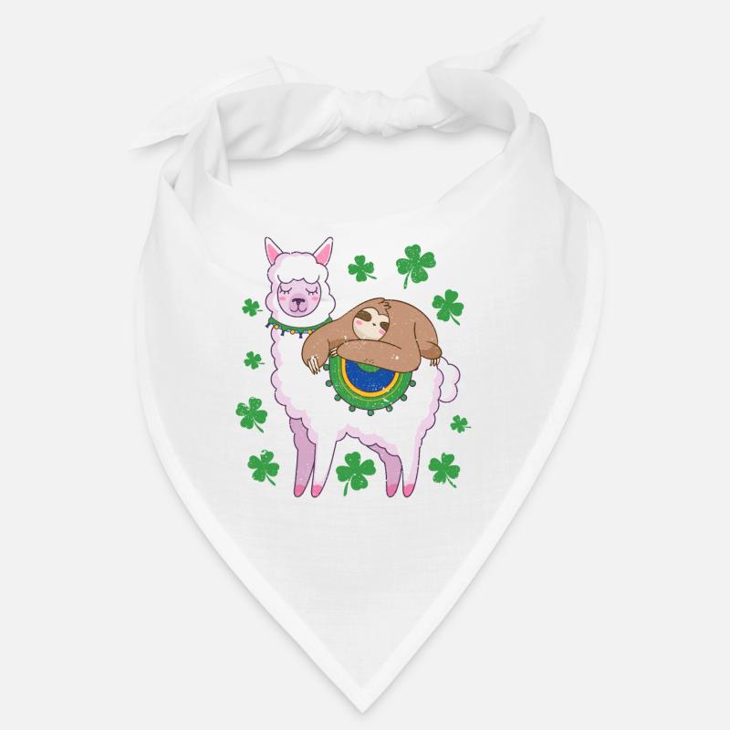 Funny Irish Sloth Llama Clover St Pat Bandana
