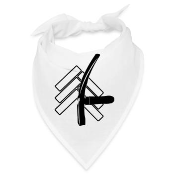 Logo-Pflastersteine und Straßenhammer - Bandana - Weiß - Vorne