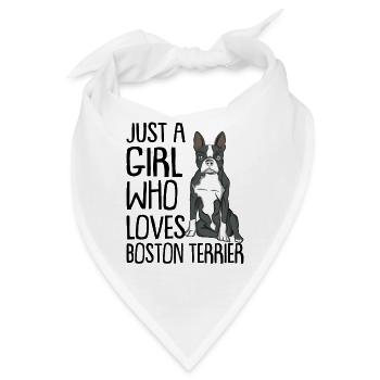 Boston Terrier - Bandana - Weiß - Vorne