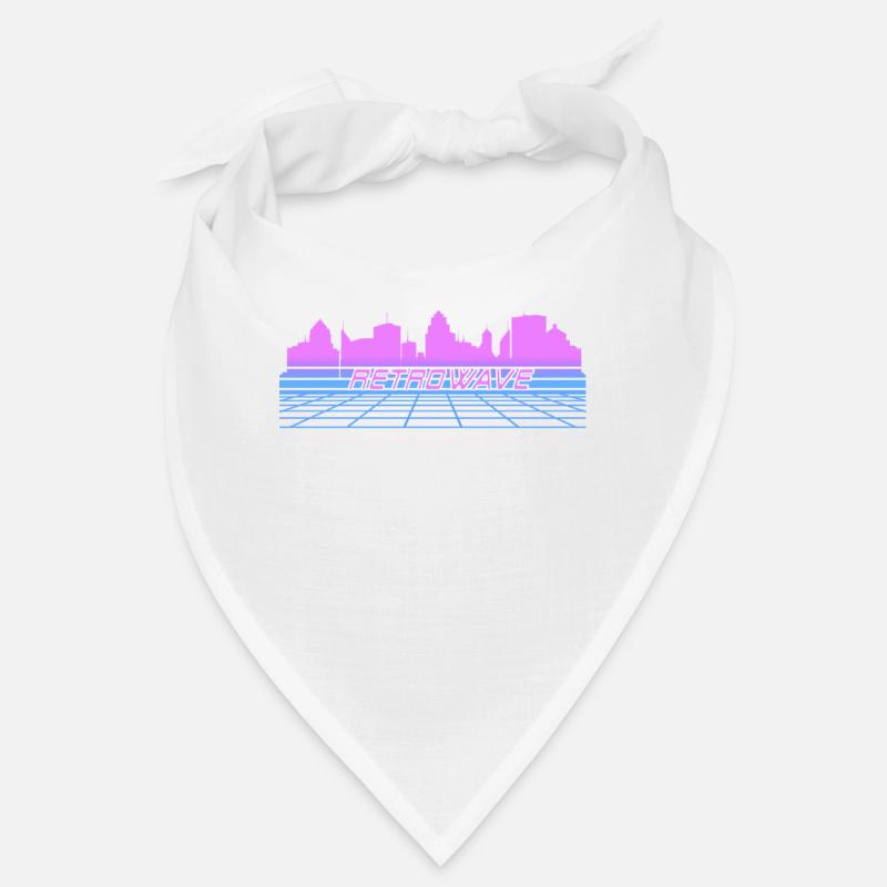 Retrowave Synthwave 80s Design - Bandana - Weiß