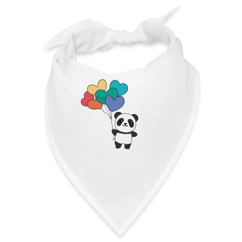 Regenbogen Herzen Pride LGBTQ Luftballons Panda - Bandana - Weiß - Vorne