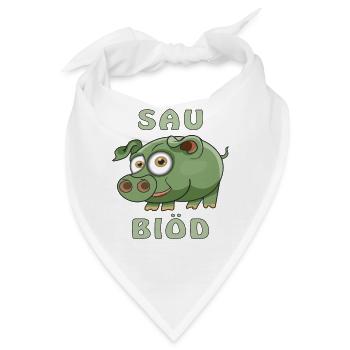 SCHWEIN SAU BLÖD - Bandana - Weiß - Vorne