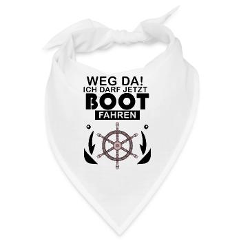 Bootsführerschein Motorboot Geschenk - Bandana - Weiß - Vorne