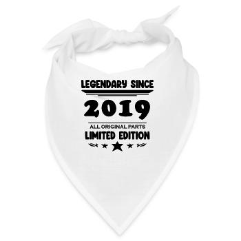 2019 - Jahrgang 2019 - Baujahr 2019 - Bandana - Weiß - Vorne