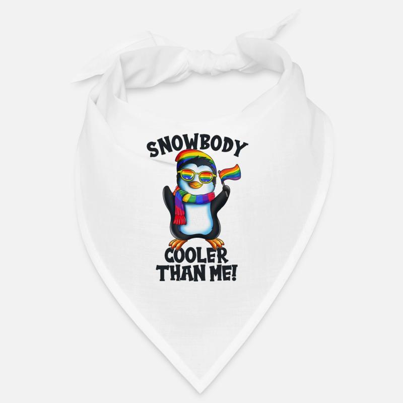 Pingouin drapeau arc-en-ciel avec écharpe Dicton cool Bandana